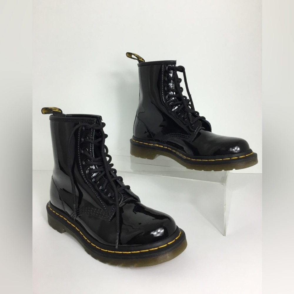 Dr. martens Original 1460 Patent Leather Boots Black Boots Women Size 5